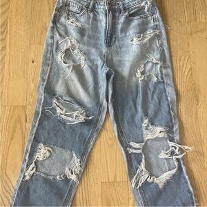 American Eagle Outfitters Blue MOM  Jeans Distressed Style